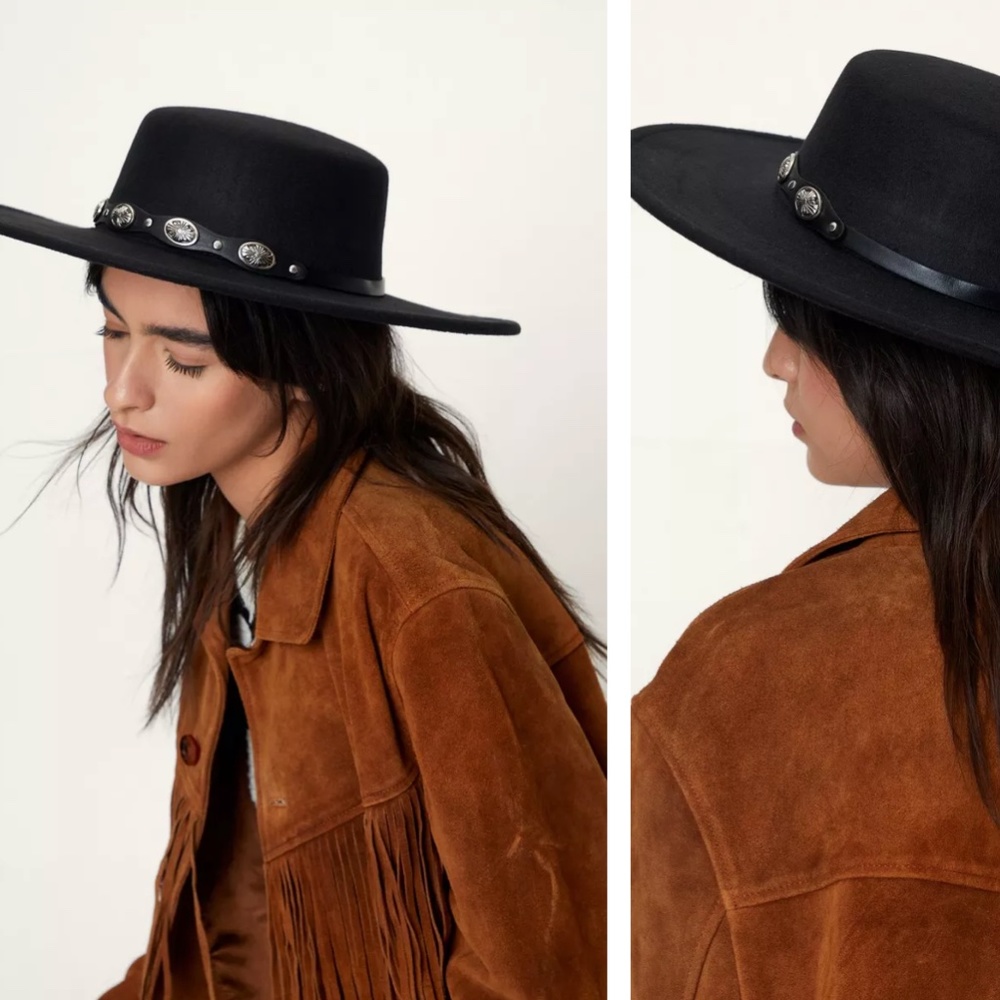 Western Stud Trim Fedora Hat